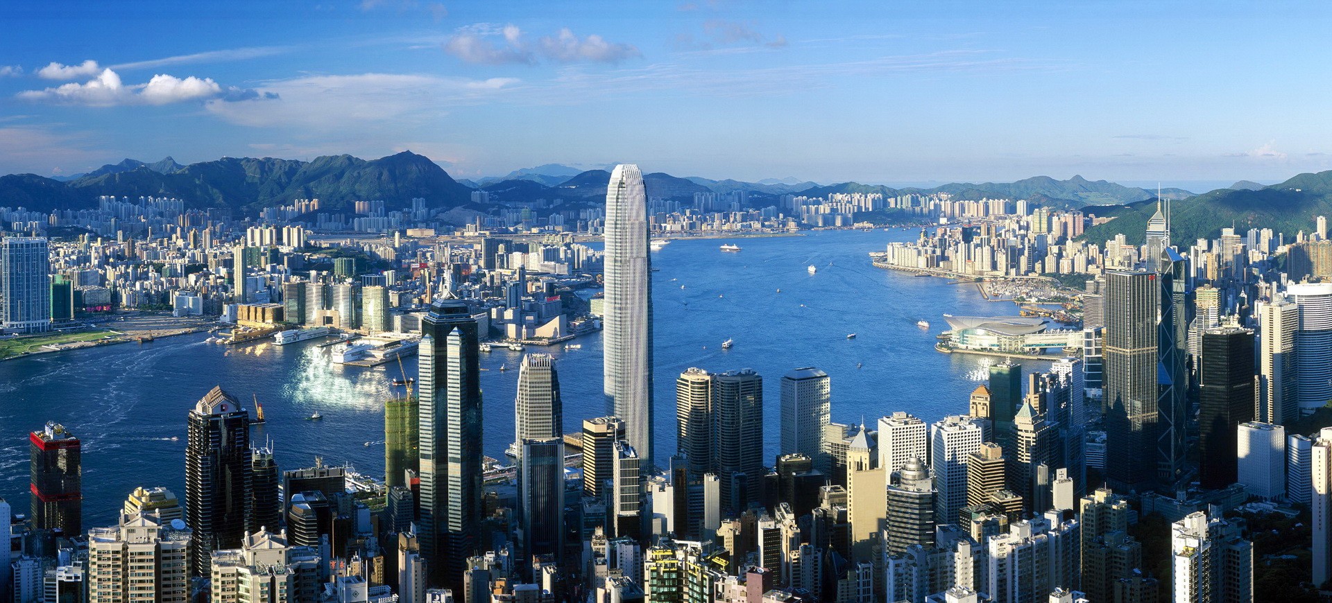 Vue panoramique depuis le Pic Victoria à Hong Kong