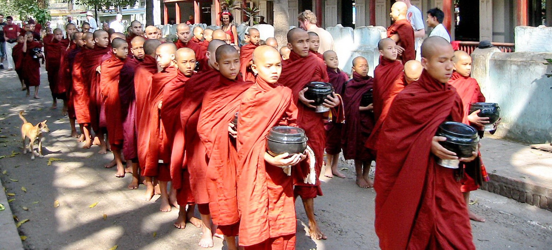 Birmanie Rangoon Moines Bouddhistes